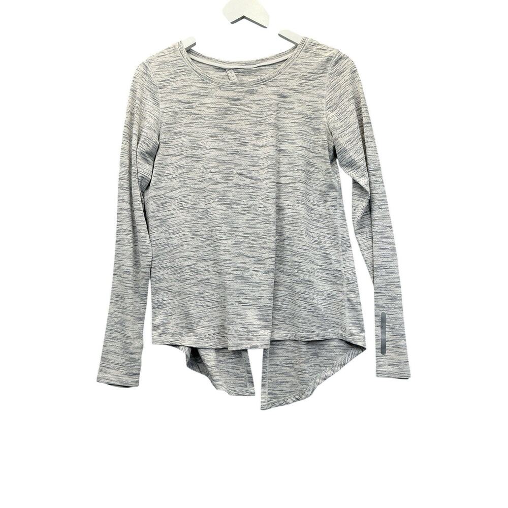 ZYIA Active Gray Ash Split Back Long Sleeve Tee Reflective Women's Sz. Medium - Picture 9 of 15